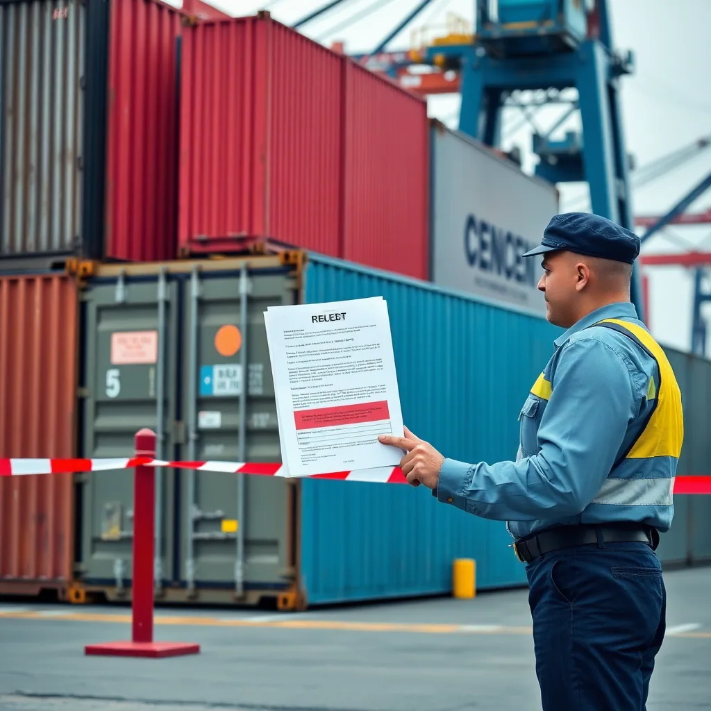 Customs inspection showing compliance documentation issues
